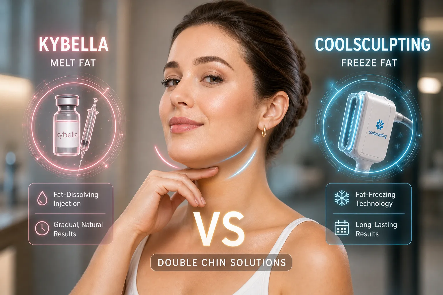 Kybella vs CoolSculpting: Finding the Best Non-Surgical Solution for Double Chin Removal