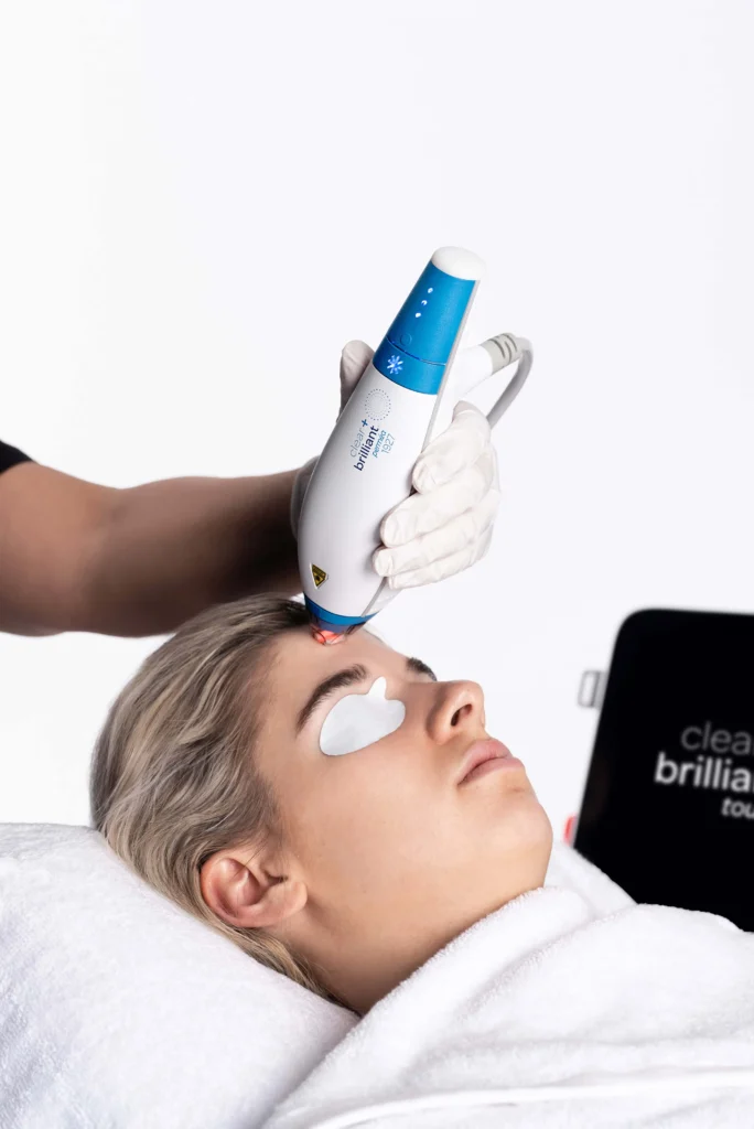 Clear + Brilliant Touch laser device used for skin rejuvenation treatments in New York, NY by Timelyss Medspa